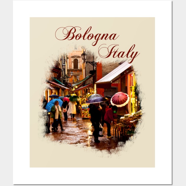 Bologna, Italy: Shopping in the Rain Wall Art by RaeTucker